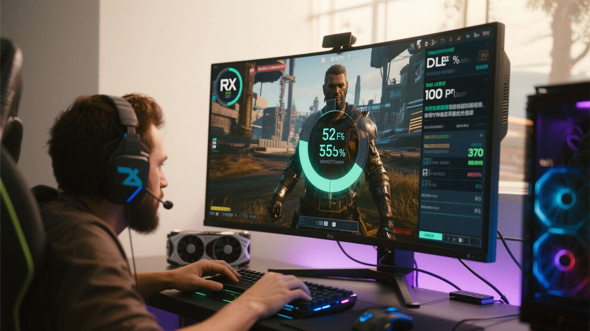 以一位使用RTX 3070显卡的PC玩家为例：将游戏分辨率设置为1080P、开启